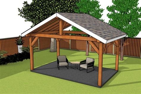 12x20 Backyard Pavilion Gable Roof Plans Myoutdoorplans