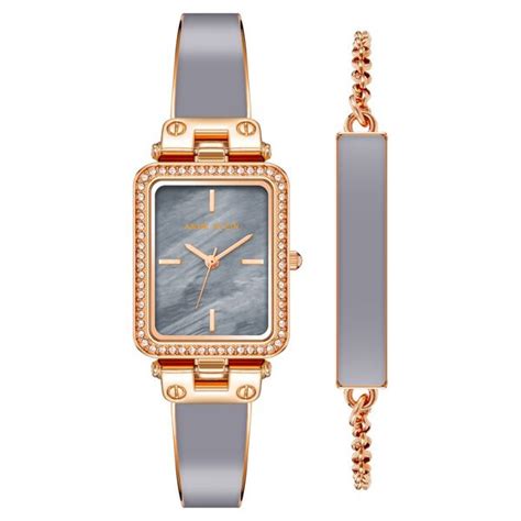 buy  anne klein quartz analog grey dial rose gold stainless steel