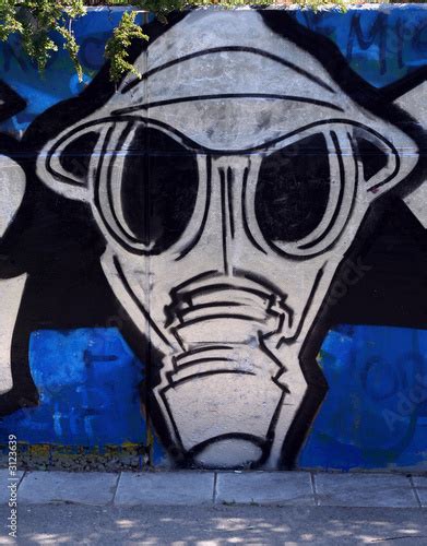 graffiti gas mask Stock Photo | Adobe Stock