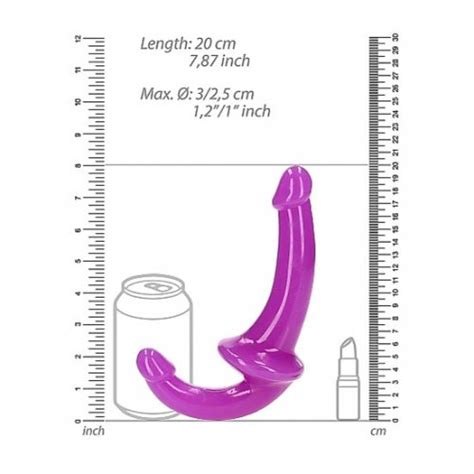 Shots RealRock Inch Glow In The Dark Strapless Strap On Purple Sex Toys At Adult Empire