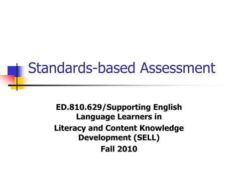 PPT - Standards-based Assessment PowerPoint Presentation, free download ...
