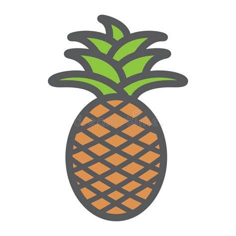 Pineapple And Ananas Line Icon Healthy Fruit Stock Vector