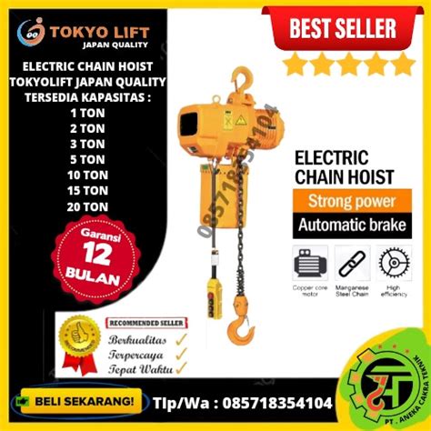 Jual Electric Chain Hoist JAPAN 1 Ton X 14 Meter TOKYO LIFT 380volt