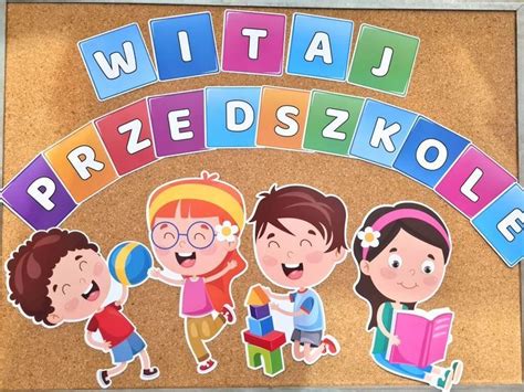 Dekoracja Witaj Przedszkole Dzieci Litery Wersja Jednostronna