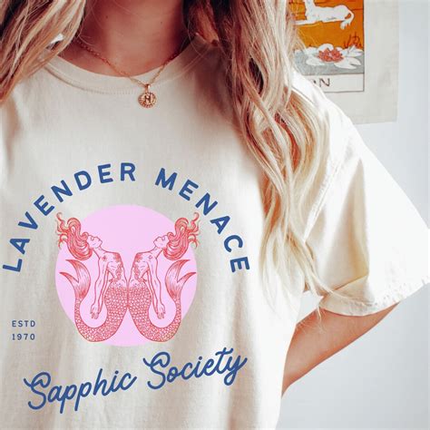 SAPPHIC SHIRT Lavender Menace Sapphic Society Tshirt Subtle Lesbian Shirt Vintage Pride T