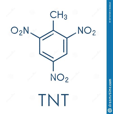 Trinitrotoluene Tnt High Explosive Molecule Skeletal Formula Cartoon