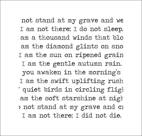 Do Not Stand At My Grave Printable Poem Mary Elizabeth Frye Etsy Israel