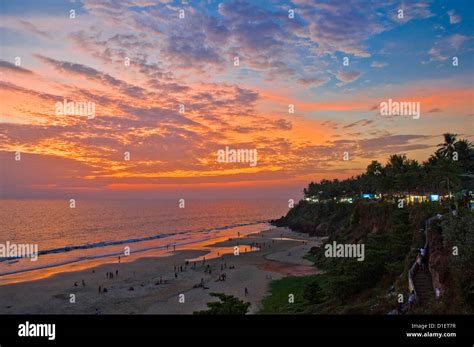 Horizontal aerial view of the stunning sunset on Papanasam beach at ...
