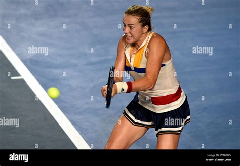 Anastasia Pavlyuchenkova Of Russia Returns A Shot To Daria Gavrilova Of