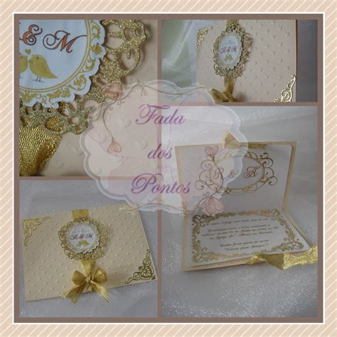 A Magia Do Quilling E Papel Convite Dourado Casamento Noivado Ch