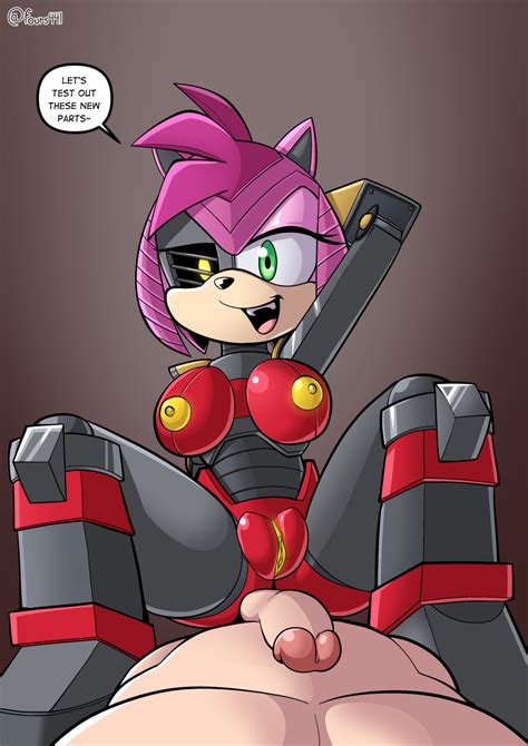 Rule 34 Amy Rose Anthro Breasts Cybernetics Cyborg Eulipotyphlan Female Female On Top Fours