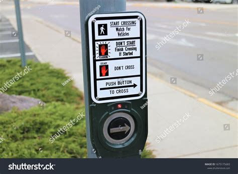 American Road Sign Pedestrian Crossing Signal Stock Photo 1675175683 ...