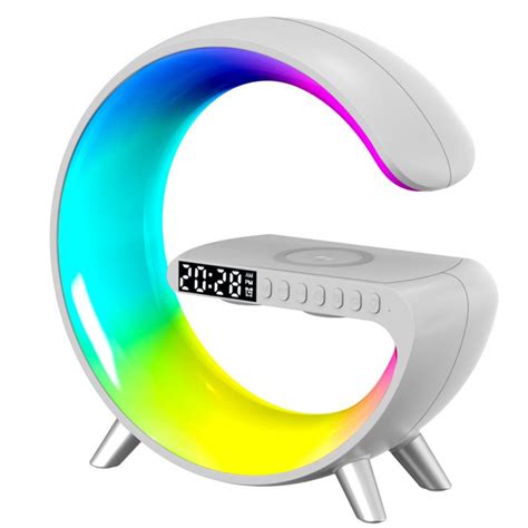 Wholesale Smart Bluetooth Speaker Alarm Clock 15w Wireless Phone Charger Bedside Night Light Rgb