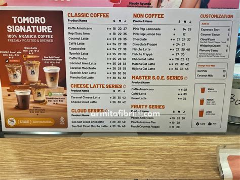 Tomoro Coffee Menu dan Harga Terbaru [Update 2026] - Armita Fibri