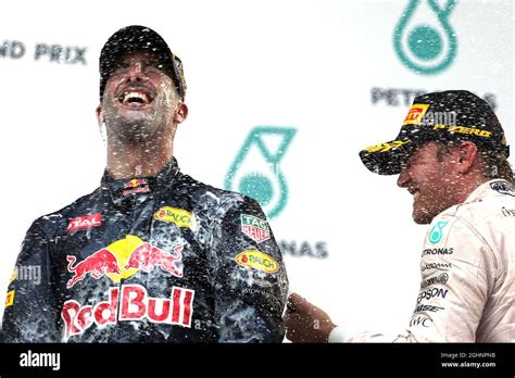 Mercedes Amg F Celebrates On Podium Race Winner Daniel Ricciardo Hi