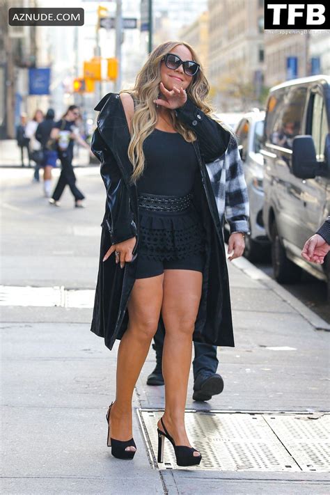 Mariah Carey Sexy Seen Flaunting Her Hot Legs Wearing A Black Mini Dress In Nyc Aznude