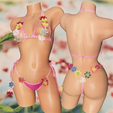 Flower Bikini Etsy