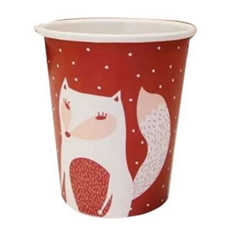 White And Red Paper Ml Disposable Cup Packet Size Pieces