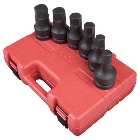 Sunex 5606 6 Piece 1 Drive Sae Impact Hex Driver Set