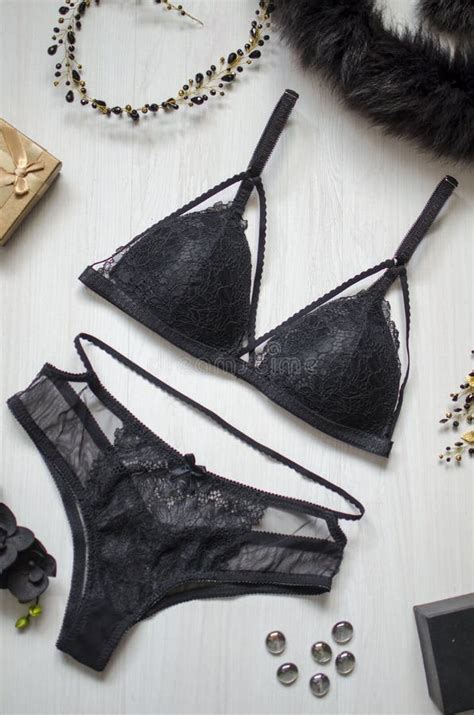 Lace Lingerie Set On The White Background Fasion Black Tho Stock Image Image Of Jewelry