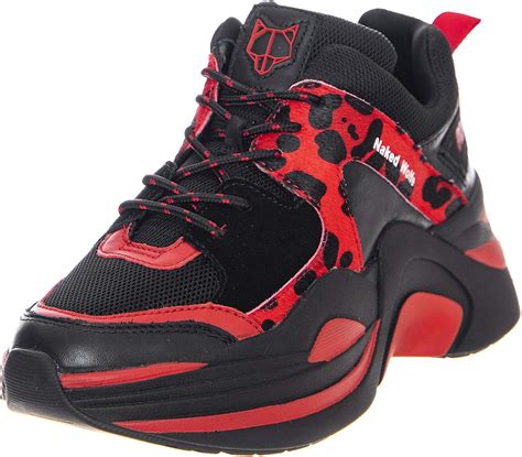 Naked Wolfe Track Sneakers Zapatos Mujer Rojo Negro Amazon Es Zapatos Y Complementos