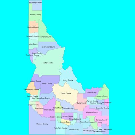Idaho United States USA map region 3D model geography political 3D