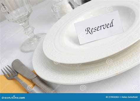 Reservation At A Restaurant Stock Images - Image: 21903284