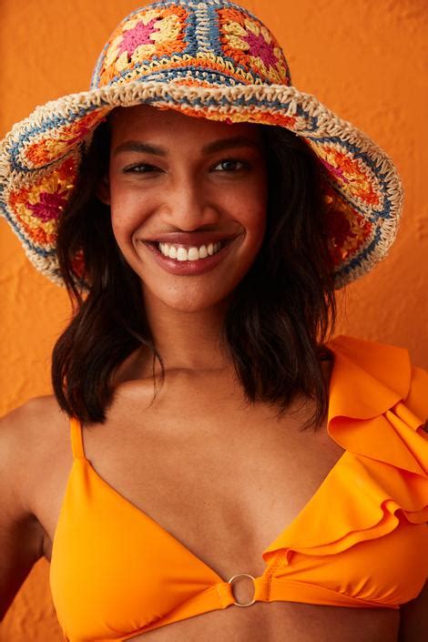 Portocaliu Sutien Bikini Mango Trangle Frill PL VP IYYW Penti Romania