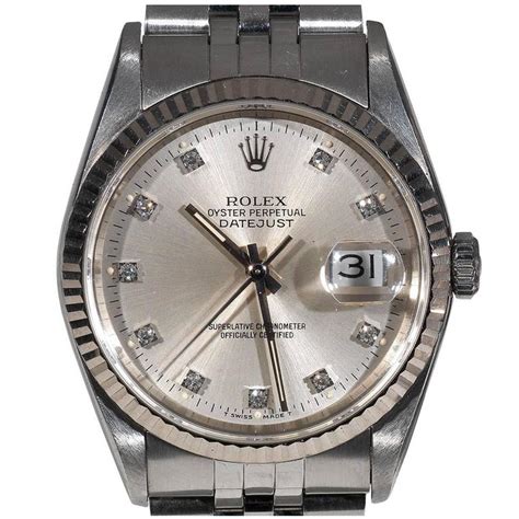 Rolex Stainless Steel Diamond Oyster Perpetual Datejust Automatic