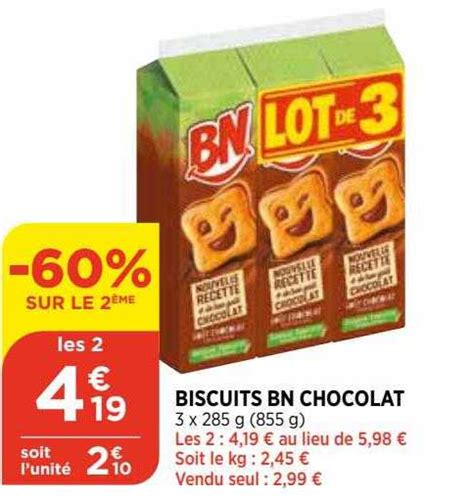 Promo Biscuits Bn Chocolat Chez Bi Icatalogue Fr