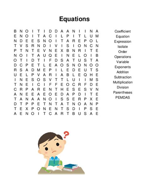 Equations Word Search