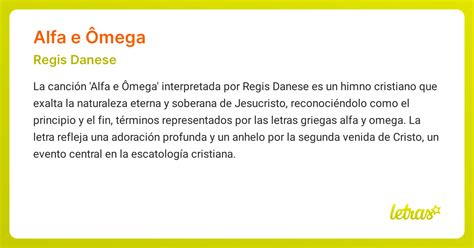 Letra De Regis Danese Alfa E Ômega - Significado de la canción ALFA E ÔMEGA (Régis Danese) - LETRAS.COM