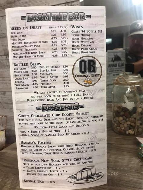 Old Barn Out Back Restaurant Menu In Lima Oh Order Delivery And Reviews