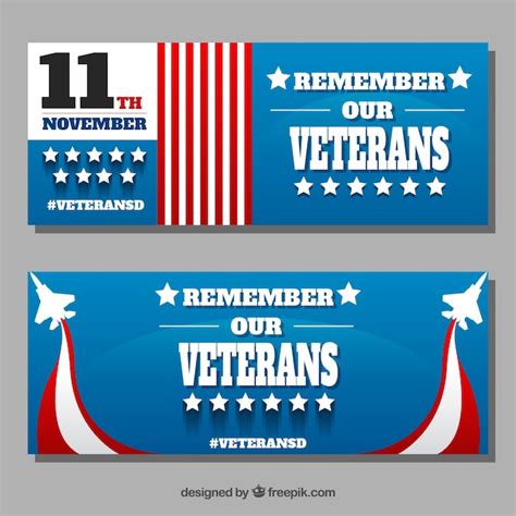 Free Vector | Veterans day banners