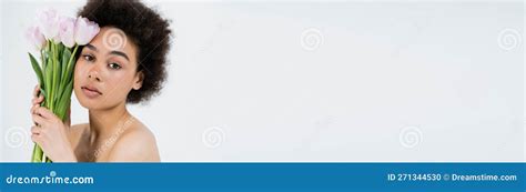 Curly African American Woman With Naked Stock Photo Image Of Attractive Event