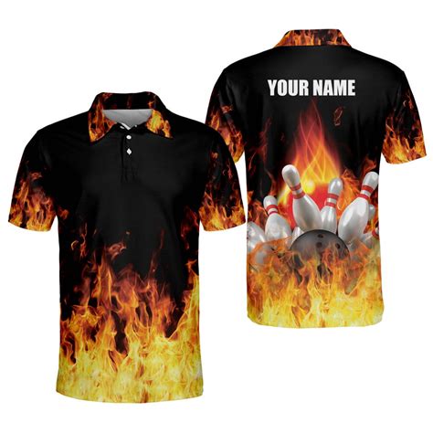 Custom Bowling Shirts For Men Mens Bowling Shirts Short Sleeve Flame Bowling Shirts Crazy Fire