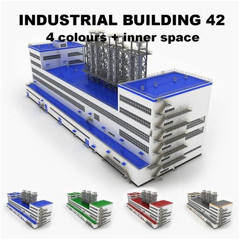 Large Industrial Building 42 3d Model 99 Max Fbx 3ds Obj Free3d