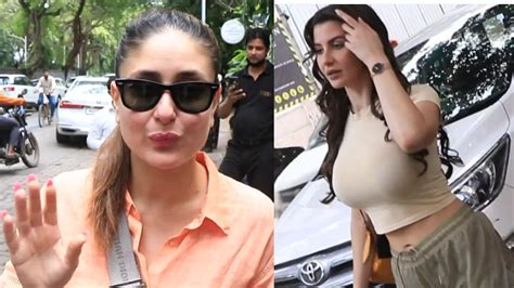 Spotted Kareena Kapoor Khan Opts For An Orange Shirt With White Pants