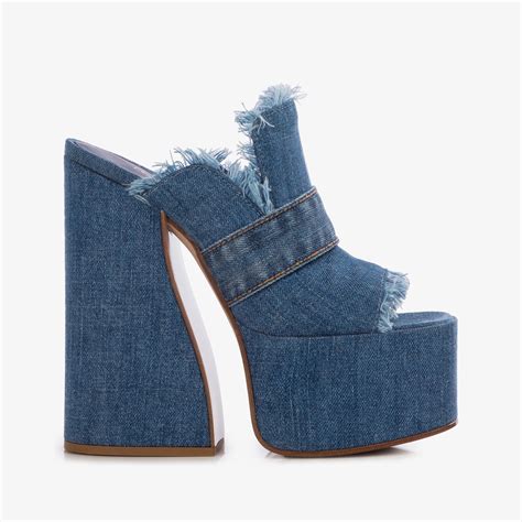 Blue Denim Platform Sandal Le Silla