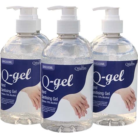 Q Gel 70 Alcohol Hand Sanitiser Gel 500ml Quattro Hygiene Group