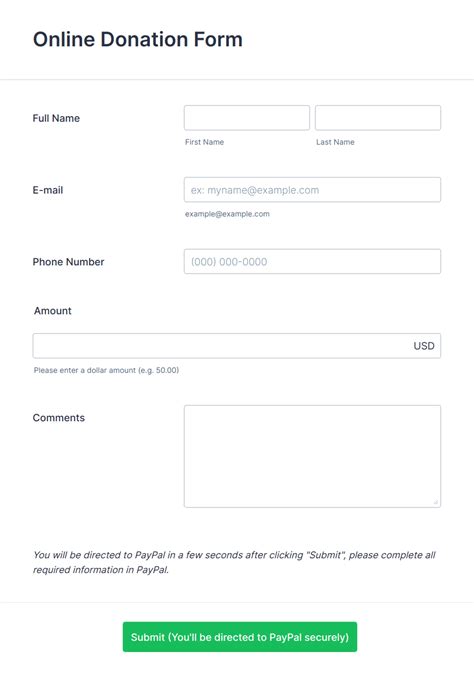 Paypal Donation Form Template Jotform