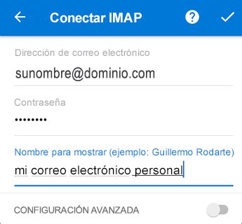 Configurar el correo electrónico en la aplicación de Outlook para