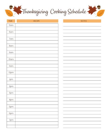 Free Thanksgiving Menu Template Schedule Tags Lil Luna