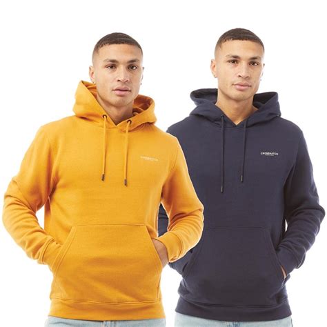 Buy Crosshatch Mens Traymax Two Pack Hoodies Navy/Mustard