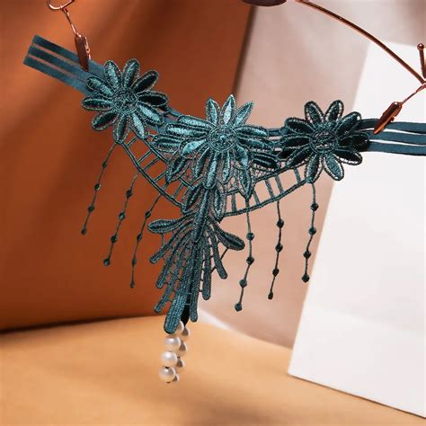 Sexy Women S Panties Crotch Opening Lingerie Temptation G Strings Thongs Pearl Embroidery Women