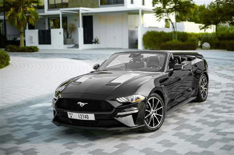 Rent Ford Mustang Black In Dubai Convertible Octane Luxury Car