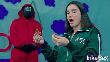 Calamari Carnage Brazilian Babe Victoria Carmargo Gets Naughty In Squid Game And Takes A Deep