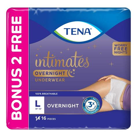 Tena Intimates Overnight Underwear Large 142 Bonus Pack 16 Ct