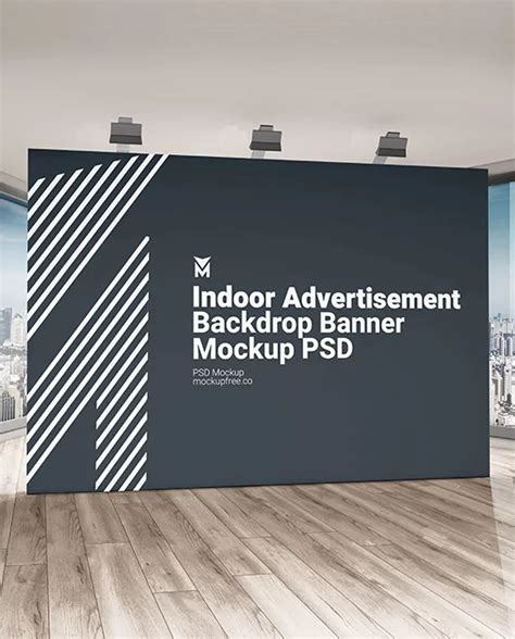 Free Indoor Advertisement Backdrop Banner Mockup PSD, 46% OFF