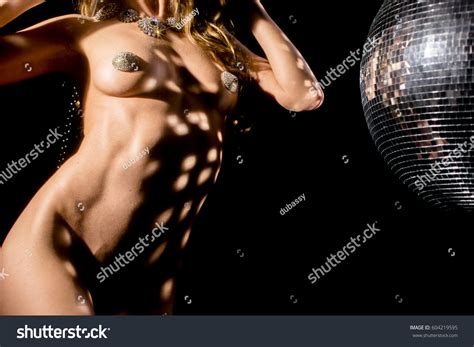 Beautiful Naked Woman Dancing Next Disco Stock Photo 604219595 Shutterstock